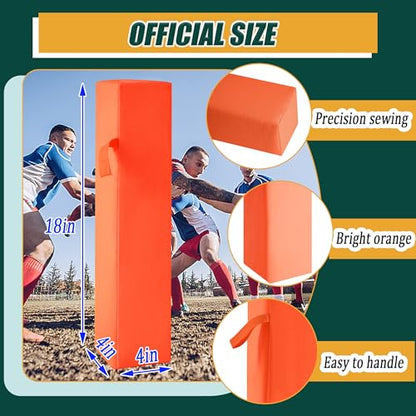 Football End Zone Pylons,18" x 4" x 4" Sand Weighted Anchorless Football Pylons Field Markers, Football Pylons Football Accessories for Sports Game Training - style: 2Pcs