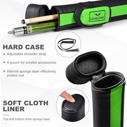 Pool Cue Stick,Pro Cue with Hard Case,Pool Sticks for Adults,Womens Pool Cue,Pool Cues for Men,58inch 19-21oz Billiard Stick Pool Cue Set,Pink/Orange/Green - color: Green