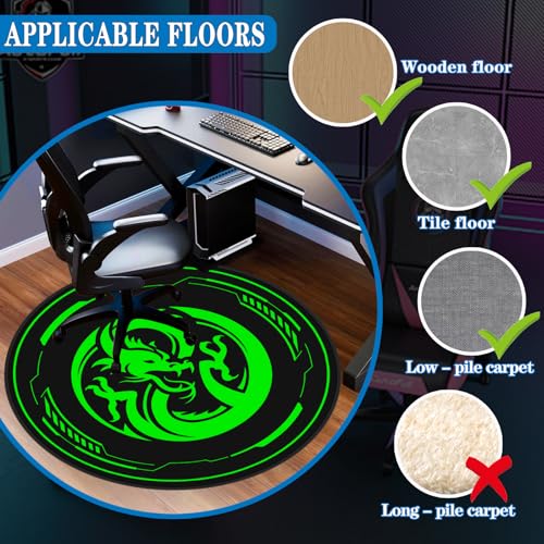 Gaming Chair Mat for Low - Pile Carpets and Hardwood Floors, 47 - inch Round Floor Mat, Suitable for Rolling Chairs in Game Rooms, Bedrooms, Living Rooms and Offices
