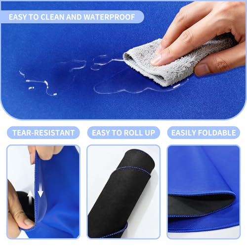 Large Round Tabletop Game Playmat,Rubber Table Mat Suitable for Playing Poker,Card,and Roleplaying Games.(80cmBlue) - color: 80*80*0.2cmblue, size: 80*80*0.2cm