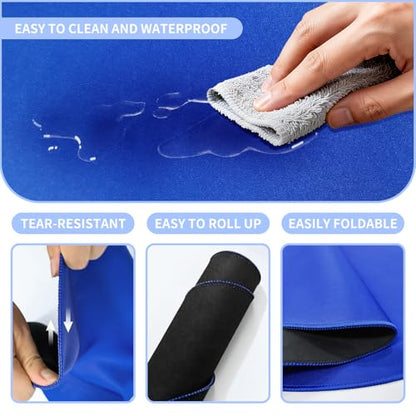 Large Round Tabletop Game Playmat,Rubber Table Mat Suitable for Playing Poker,Card,and Roleplaying Games.(80cmBlue) - color: 80*80*0.2cmblue, size: 80*80*0.2cm