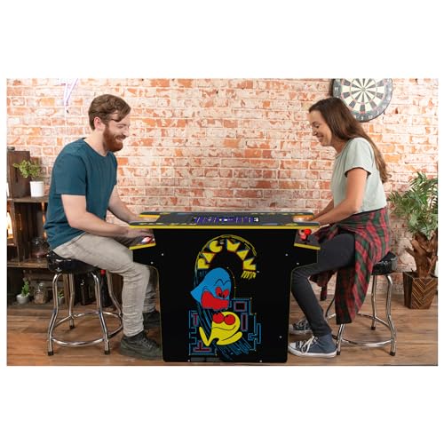 Arcade1Up Pac-Man Head-to-Head Arcade Table, Black Series, 17" Color LCD, 29" Tall - Plug & Play Retro Home Game Machine w/ Dual Joysticks & 12 Classics Including Galaga, Dig Dug, Mappy and More