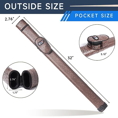 GSE Games & Sports Expert Billiard Cue Cases, 1x1 Deluxe Hard Billiard Pool Cue Stick Carrying Case, Pool Billiards Accessories (Several Colors Available) - color: Brown