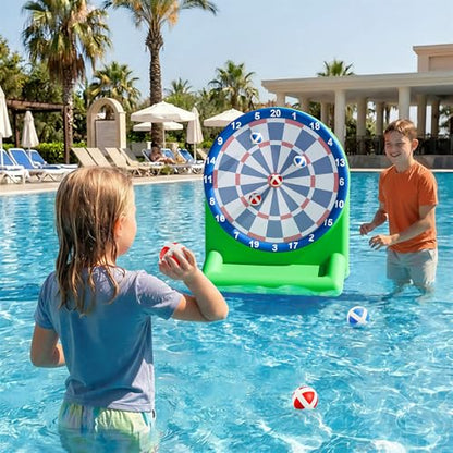 iPlay, iLearn Kids Fun Pool Toys, Inflatable Dart Board Water Games, Swimming Pool Floats, Beach Yard Outdoor Play, Backyard Party Birthday Gift for 6 7 8 9 10 12 Years Old Boys Girls Teen Adult-Green