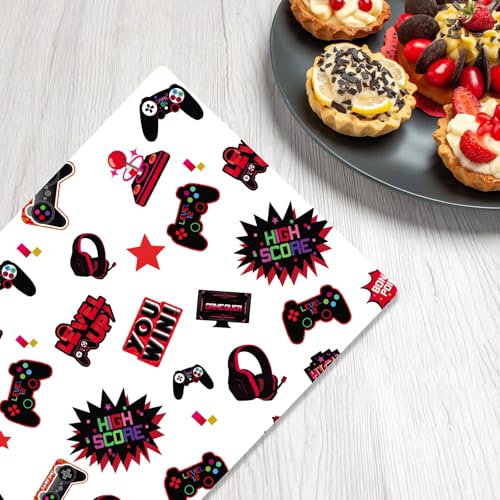 Red Video Game Party Tablecloth Gamer Birthday Party Supplies Level Up Decorations High Score Video Gaming Theme Table Cover for Dining Banquet Fiesta Picnic Anniversary Wedding Party Decorations - size: 157