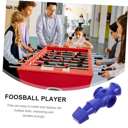 Levemolo 8Pcs Foosball Table Football Players Replacement Figures Resin Mechanical Dolls in Blue and White Lightweight Soccer Game Accessories Compatible with Standard Rods