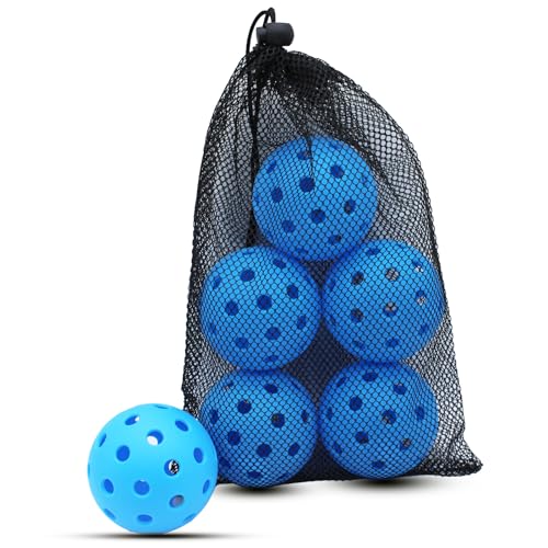 Magicorange Pickleball Balls,USAPA Approved 40 Holes Outdoor Pickleballs - color: Blue, size: 6 Pack