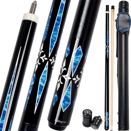 Collapsar CA Pool Stick with 1X1 Hard Case,58" Maple Professional Billiard Cue Stick,19-21 oz Pool Cue Set - color: CA002+Joint Protector+Hard Case, size: 19 ounce