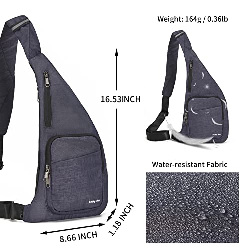 Seoky Rop Waterproof Sling Bag Crossbody Bag for Men Women Slim Hidden Anti-Thief Travel Personal Pocket Blue - color: Blue-2