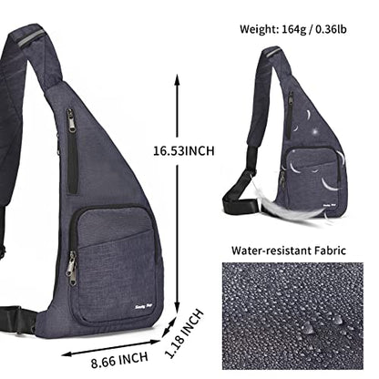 Seoky Rop Waterproof Sling Bag Crossbody Bag for Men Women Slim Hidden Anti-Thief Travel Personal Pocket Blue - color: Blue-2