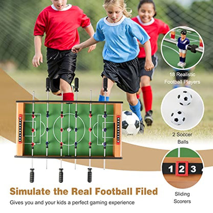 Giantex 27" Foosball Table, Easily Assemble Wooden Soccer Game Table Top w/Footballs, Indoor Table Soccer Set for Arcades, Game Room, Bars, Parties, Family Night