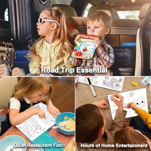 Elfew 20Pack Small Activity Books for Kids Age 4-8,8-12,Puzzles Books for Kids Party Favor Gift, Brain Game, Over 280 Different Games fit Classroom Activity, Boy and Girl Birthday Goodie Bag Stuffers - style: 20 Activity Book