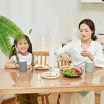 Clear Waterproof PVC Table Protector - Easy to Clean Plastic Cover for Kitchen, Dining, Coffee Table - Oilproof, Wipeable, 60x110cm, 1mm Thickness