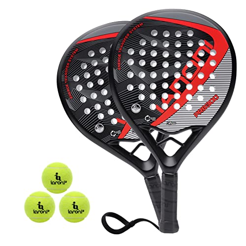 IANONI Padel Racket Carbon Fiber Surface with EVA Memory Flex Foam Core Padel Tennis Racquets Paddle Tennis Racket - color: T-PR8300-ORANGE-2