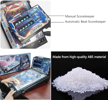 Portable Pinball Machine with Light and Sound Effects, Digital-Counter, Electronic Game Toys, Fun Retro Gifts, Tabletop for Family, Mini Space Fantasy Pinballs Machines