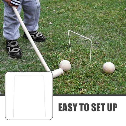 8pcs Iron Wire Croquet Wickets Metal Frames Lightweight Portable Backyard Lawn Game Accessories for Family Outdoor and Indoor Fun