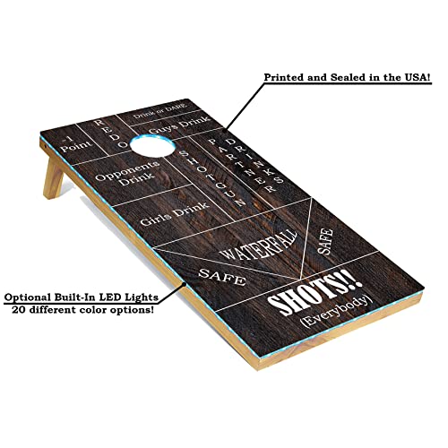 Tailgating Pros Cornhole Boards - 4'x2' Regulation Boards w/Carrying Case, Score Keeper, & Set of 8 Corn Filled Bags w/Tote - size: 4'x2' Boards, style: Drinking Game