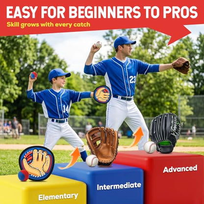 Toss and Catch Ball Game Set for Kids - Easy to Use Sticky Balls& Beginner Baseball Glove, Outdoor Games Toy for Family Beach Yard Pool Camping, Fun Gifts for Boys& Girls Ages 3 4 5 6 7 8-12 Years Old
