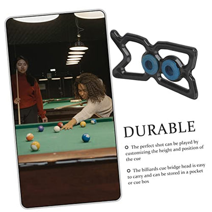 Happyyami Convenient Cue Holder for Billiards Portable Rest Cue Rack Durable Nine Ball Pole Stand Lightweight Bridge Head for Pool Table Easy to Use and Carry