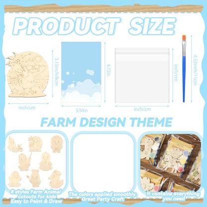 Saypacck 24 Pcs Duck Party Favors Wooden Painting Craft Kits Birthday Party Supplies with Organza Bag for Goodie Bags Fillers Adult Thank You Gifts - style: Duck