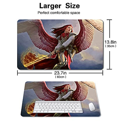 Board Game MTG Playmat Games Size 60X35 cm CCG Compatible for MTG CCG RPG Trading Card Game (Archangel of Thune) - color: Archangel of Thune