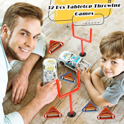 32 Pcs Finger Flick Football Games Mini Table Top Sports Games with Posts and Foam Triangle Football for Indoor Sports Party Favors Birthday Gifts Desk Game