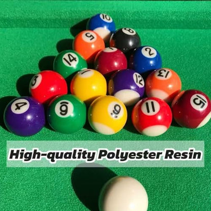 1-1/2" ，0.98" Mini Billiard Balls Set,0.98/1.5 Inch 16Pcs Children's Pool Balls for Kids,Small Pool Cue Balls Training Ball,Kids Table Game Toy Accessories - size: 38mm（1.5 inches)
