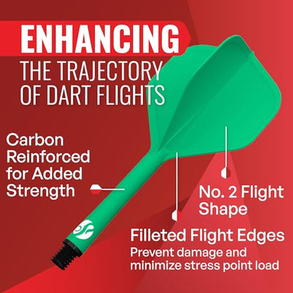 Shot! Darts Flight Deck One Piece Dart Flight and Shaft System, Reduced Deflections, Standard Shaped Flight (350 Micron) Available in Set of 3 - color: Green, size: Medium