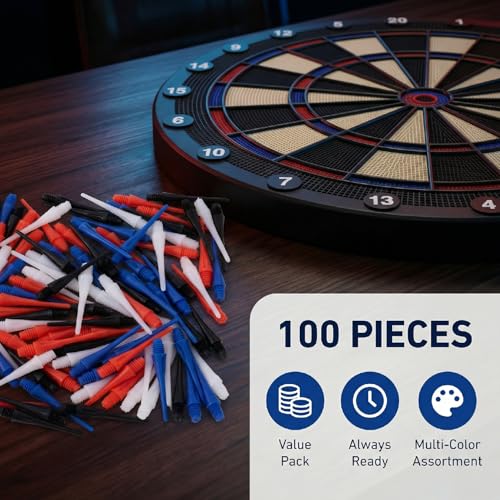 2BA Thread Plastic Tip Dart Points, Darts Plastic Tip, Soft Tip Darts - color: Black,White,Blue,Red