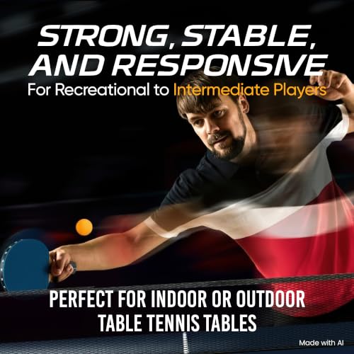 Flow Table Tennis Set 2 Performance Ping Pong Paddles with 2 Balls Balanced Control, Spin & Speed Multi-Ply Wood Blades Indoor & Outdoor Play Recreational to Intermediate Players