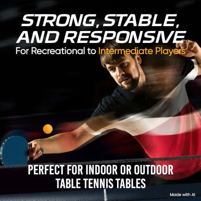Flow Table Tennis Set 2 Performance Ping Pong Paddles with 2 Balls Balanced Control, Spin & Speed Multi-Ply Wood Blades Indoor & Outdoor Play Recreational to Intermediate Players