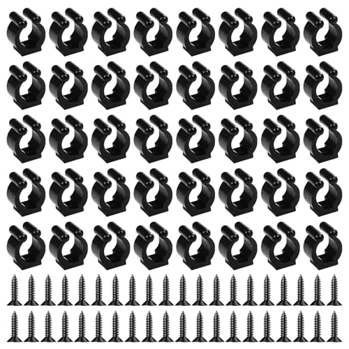 40 PCS Fishing Rod Clips, Wall Mounted Fishing Rod Holders, Billiards Snooker Cue Locating Clip Holder, for Fishing-Rods Billiards Cues Storage Rack - style: 40 PCS