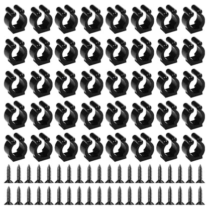 40 PCS Fishing Rod Clips, Wall Mounted Fishing Rod Holders, Billiards Snooker Cue Locating Clip Holder, for Fishing-Rods Billiards Cues Storage Rack - style: 40 PCS