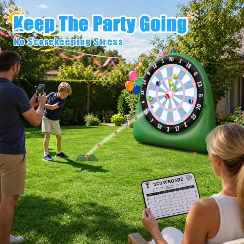 AONESY Inflatable Giant Kick Dart Games Soccer Golf Kick Dartboard Outdoor Backyard Lawn Large Carnival Games 6ft Big for Kids Adults Family Dartboards with Balls & Air Pump