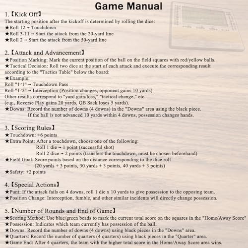 Football Dice Board Game – Fun Wooden Tabletop Game for Family Game Night, Icebreaker, and Parties – Exciting Dice Football Game with Dice Tray, Perfect for Adults