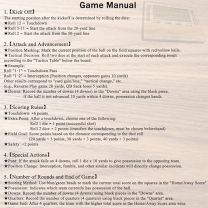 Football Dice Board Game – Fun Wooden Tabletop Game for Family Game Night, Icebreaker, and Parties – Exciting Dice Football Game with Dice Tray, Perfect for Adults