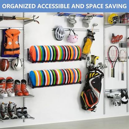 2 Pcs Disc Golf Rack Wall Mount, Disc Golf Storage, Disc Golf Wall Hanger, Disc Golf Shelf for Wall, Disc Rack Storage, Wall-Mounted Disc Golf Organizer for Home, Garage
