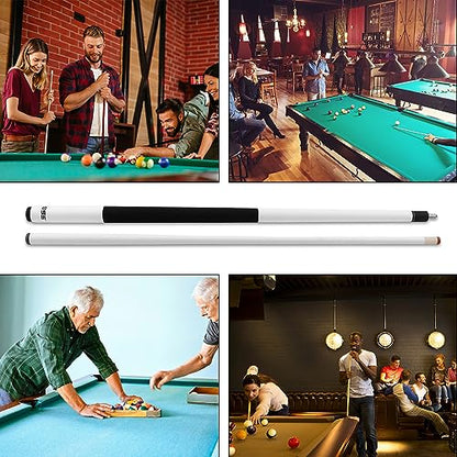 GSE Games & Sports Expert 58" 2-Piece Fiberglass Graphite Composite Billiard Pool Cue Sticks (Several Colors Available, Weight from 18oz, 19oz, 20oz, 21oz) - color: Matte White, style: set of 4