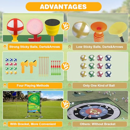 Golf Chipping Game Set – Double-Sided Mat with Stand, Fun Practice Game for Kids & Adults, Indoor & Outdoor Use
