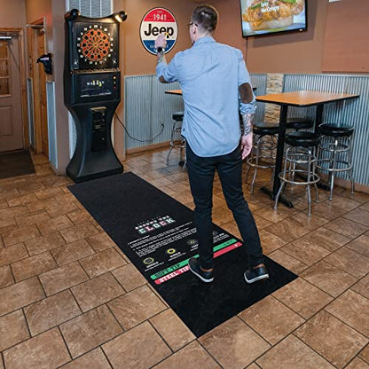 PIG Home Solutions Self-Sticking Dart Mat – Dart Game - Black – 3’ x 10’ - style: Dart Game (Around-The-Clock)