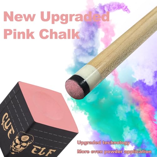 CUEELF Cube Pool Cue Chalk Technology Billiard Pool Stick Chalk for Professional Low Deflection, Durable, Reduces Miscues-1pc - color: Pink