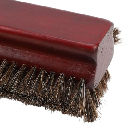 Pool Table Brush, Wood Horse Hair 3 Sided Billiards Brush Cleaner for Cleaning Pool Tables Corner, Wooden Billiards Pool Table and Rail Brush Set