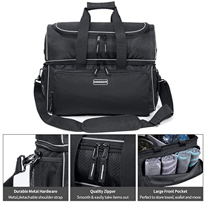 Mangrove 2 Ball Bowling Bag - Double Bowling Ball Bag with Dual Padded Holder & Mutiple Pockets - Fits Shoes Up to Mens Size 16 and Accessories