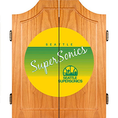 NBA Seattle SuperSonics Wood Dart Cabinet, One Size, Brown