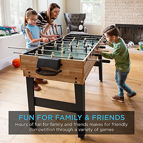 Best Choice Products 2x4ft Combo Game Table Set for Home, Game Room, Friends & Family w/Hockey, Foosball, Pool, Shuffleboard, Ping Pong, Chess, Checkers, Bowling, and Backgammon - color: Natural