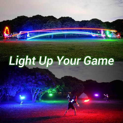 TOSY Flying Disc - 16 Million Colors RGB or 36 LEDs, Extremely Bright, Smart Modes, Camping Essentials for Teens/Kids/Adults/Men/Boys/Girls, Auto Light Up, Rechargeable, Waterproof, 175g - color: Blue 36 Leds (Black Disc)