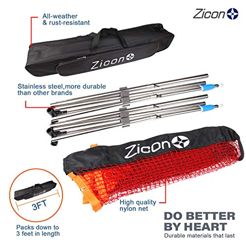 Portable Tennis Net,Stainless Steel Poles Badminton Net Set Adjustable Height Nylon Net Foldable/extendable Poles for Tennis, Pickleball,Soccer, Indoor, Outdoor Court, Backyard, Beach, Driveway - size: 13.5 FT