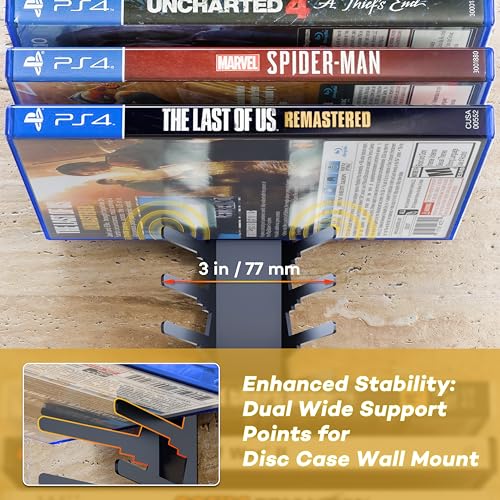 Funturbo Video Game Storage Wall Mount Game Case Holder, Metal Wall Mounted Media Storage Shelves for PS, Xbox, Switch Game Organizer (8-Pack) - size: 8-Pack