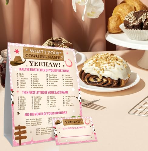Cowgirl Birthday Party Decorations-Birthday Party Games,Cowgirl Theme Birthday Partys Sign,Baby Shower Decorations,Birthday Partys Game,Baby Shower Games,What's your Cowgirl Name - style: Cowgirl 3