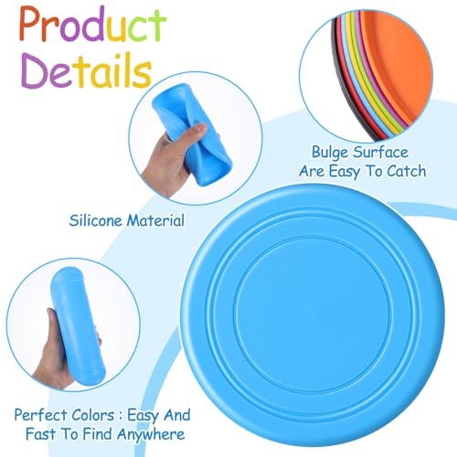 28 Pcs Flying Discs Set - 7 Inch Soft Silicone Flyer Discs Adults & Pets, 7 Vibrant Colors for Sports Activities